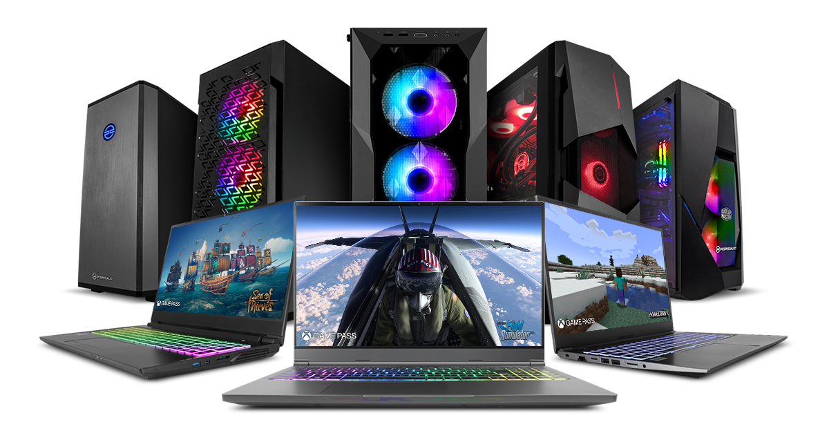 Eine Reihe von Gaming-PCs und Laptops von PCSpecialist